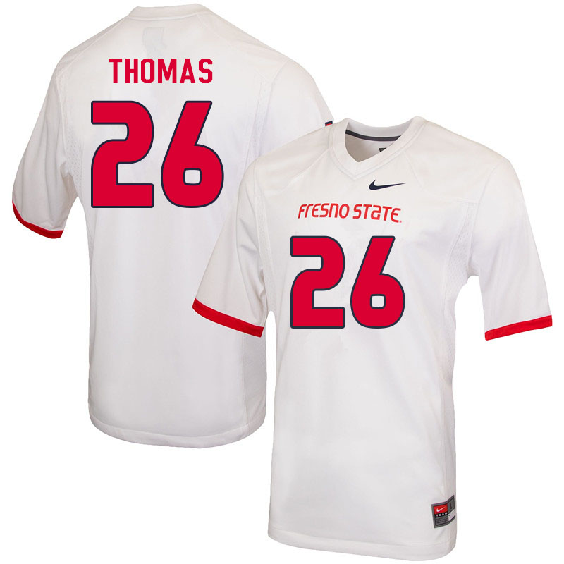 Men #26 Tim Thomas Fresno State Bulldogs College Football Jerseys Sale-White